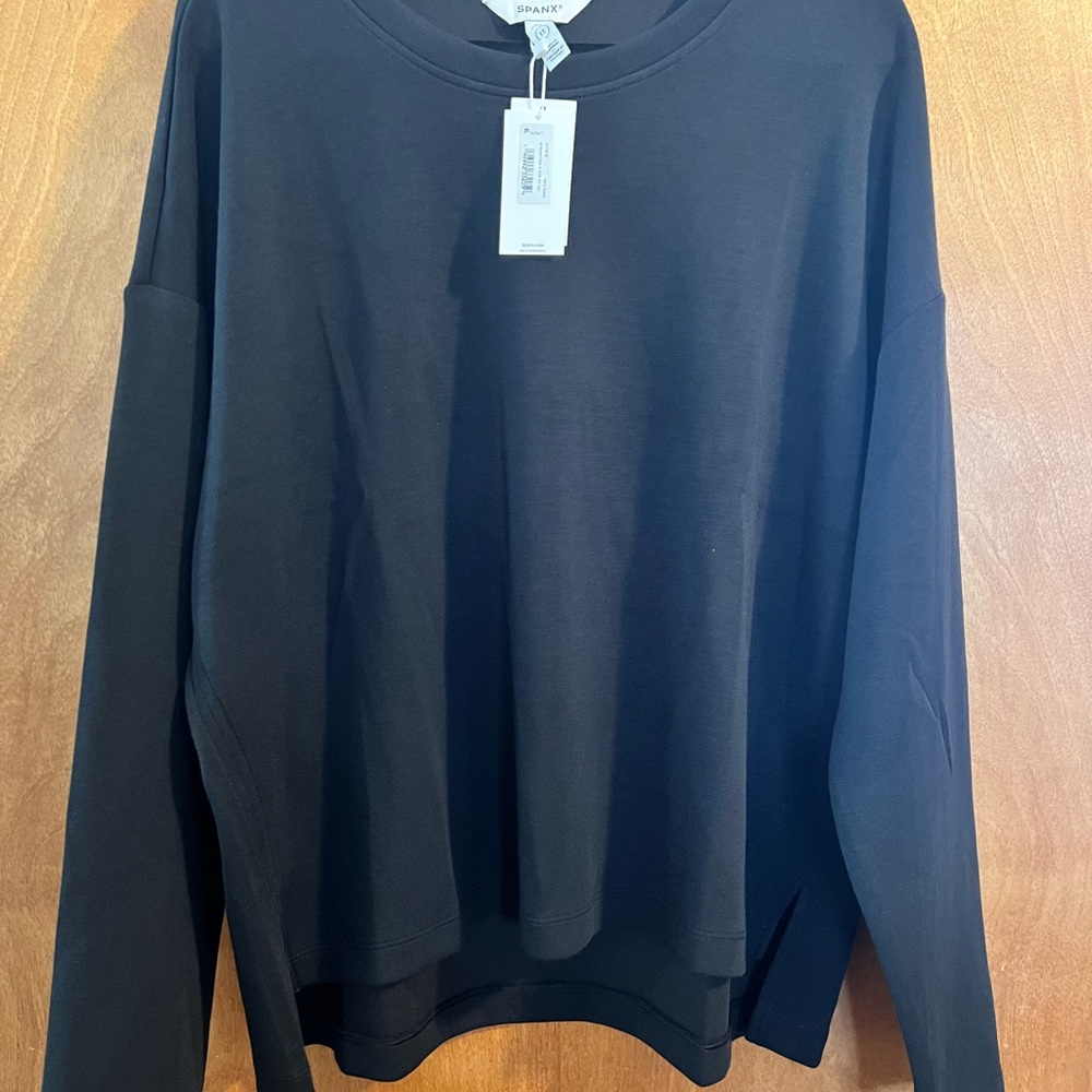 SPANX AirEssentials Very Black Long Sleeve Top 1X